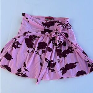 Flowers by Zoe Pink and Purple Wrap Mini Skirt